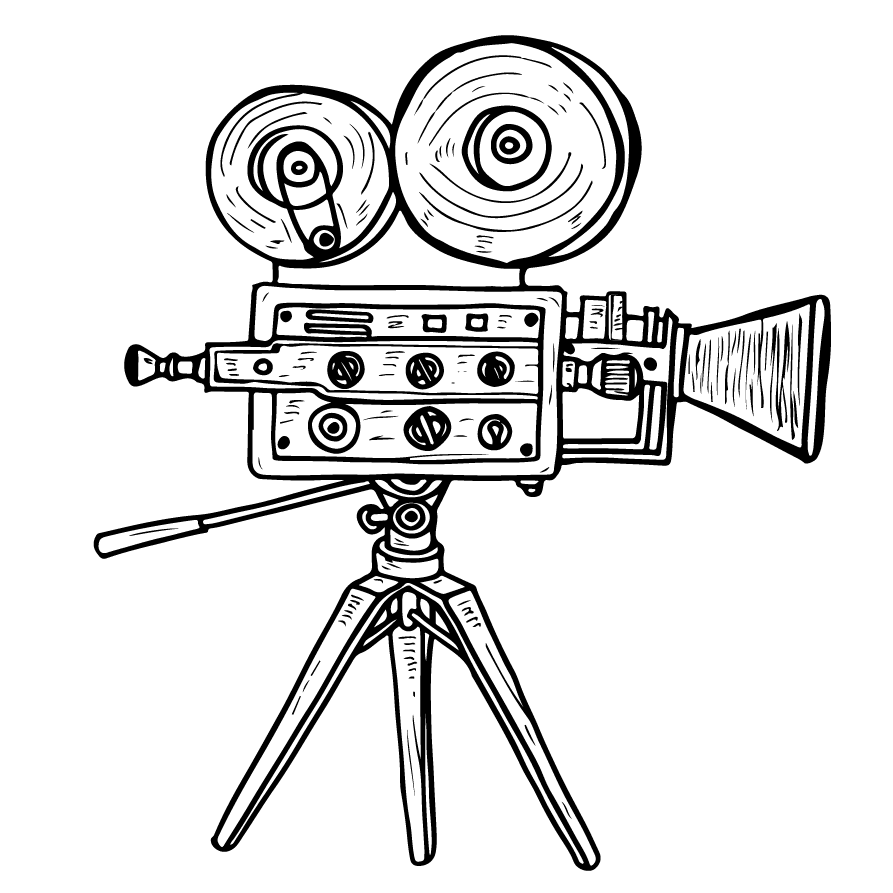 Illustration of vintage video camera